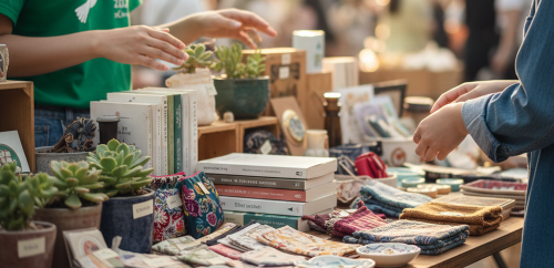 플리마켓 수익금을 기부하며 나눔의 가치를 실천하는 활동 이미지
